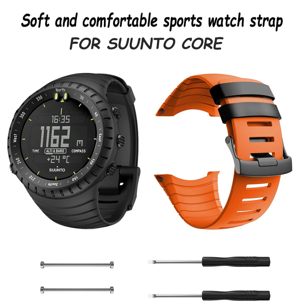 Rubberen accessoirebandje voor suunto core band, polsbandje voor sport, vervangende bandjes met metalen sluiting voor suunto core smartwatch