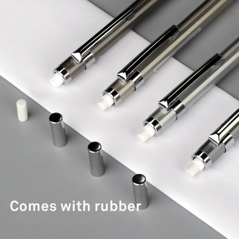 Deli metal mechanical pencil 0.5/0.7mm student activity pencil with rubber pen core painting writing pencil children's stationer