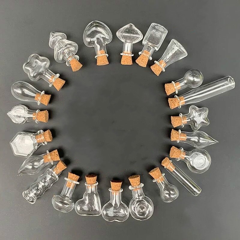 1 stk mix form flaske glas krukker gør-det-selv-beholdere juleønske flasker mini hætteglas kork prop murer krukker bestsellere