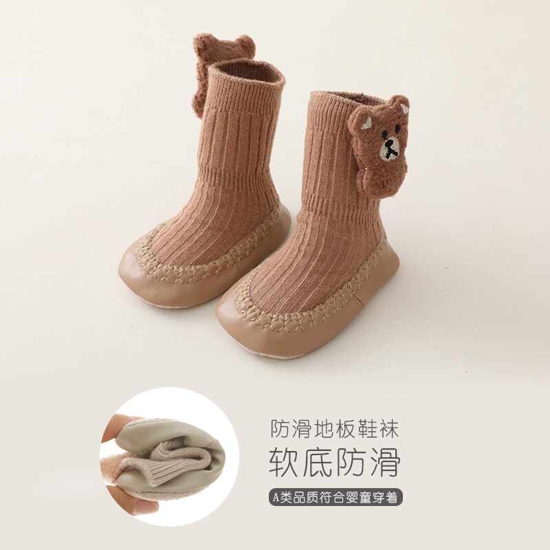 Otoño calcetines de bebé de invierno para niñas NIÑOS Calcetines hasta la rodilla calcetín largo mantener los bebés Niño en primer lugar los caminantes zapatos Casuales: coffee / 0-6M