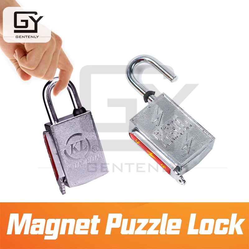 Escape room prop magnet puslespil lås placer nøglen for at låse rille for at låse op ingen nøglehul rum escape magnet nøglelås fra forsigtigt