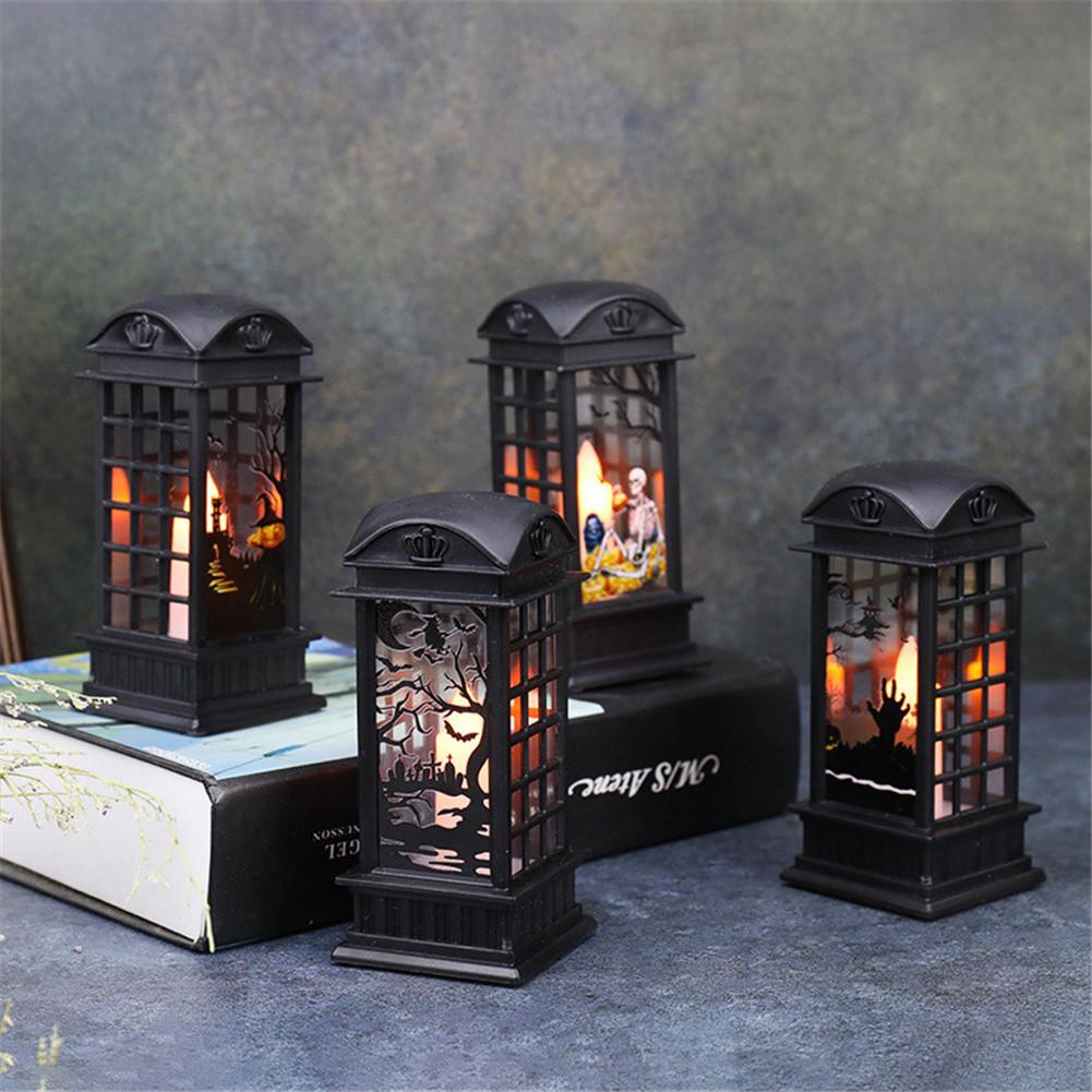 Halloween Pumpkin Lantern Retro Safe LED Night Light Home Party Decoration Candle Lamp