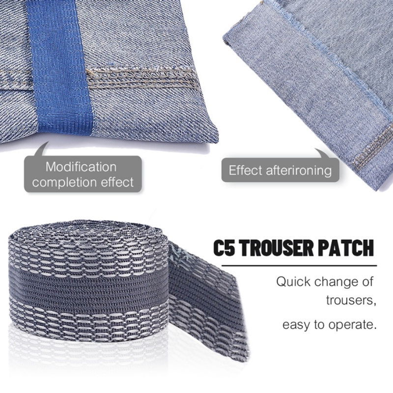 Cinta autoadhesiva para dobladillo de pantalones, pasta de borde de pantalón, reparación de pantalones acortados, cinta de dobladillo para tela de costura DIY, 1-5M