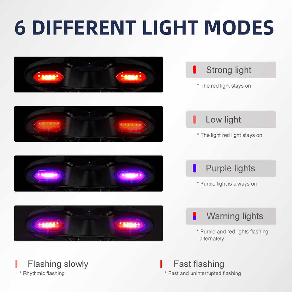 Bicycle Seat With Bicycle Smart Automatic Brake Sensor Light Waterproof LED Rechargeable Riding Tail Light, Bicycle Tail Light