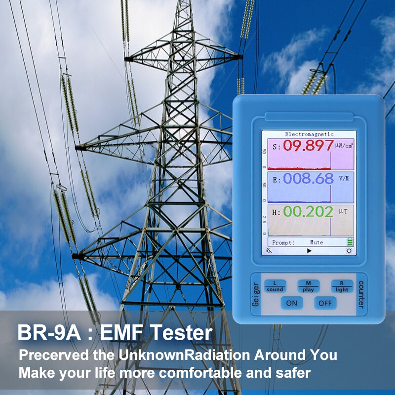 Handheld Electromagnetic radiation detector Computer phone Radiation Dosimeter Electromotive Force Meter LCD Digital Display