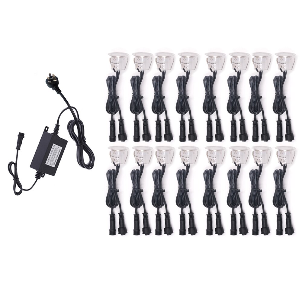 12V LED Deck Light Underground lampa ze stali nierdzewnej wodoodporny IP67 wpuszczone oświetlenie schodowe LED Light Wall Spotlight 16 sztuk/partia: 16pcs AU set / Natural white