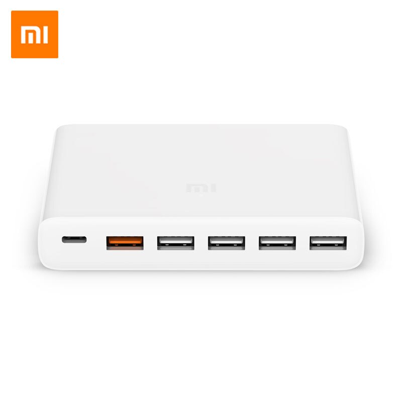 Xiaomi-cargador USB Original de 6 puertos, 60W, QC 3,0, USB-C, salida tipo C y USB-A, carga rápida para teléfono inteligente, tableta y PAD