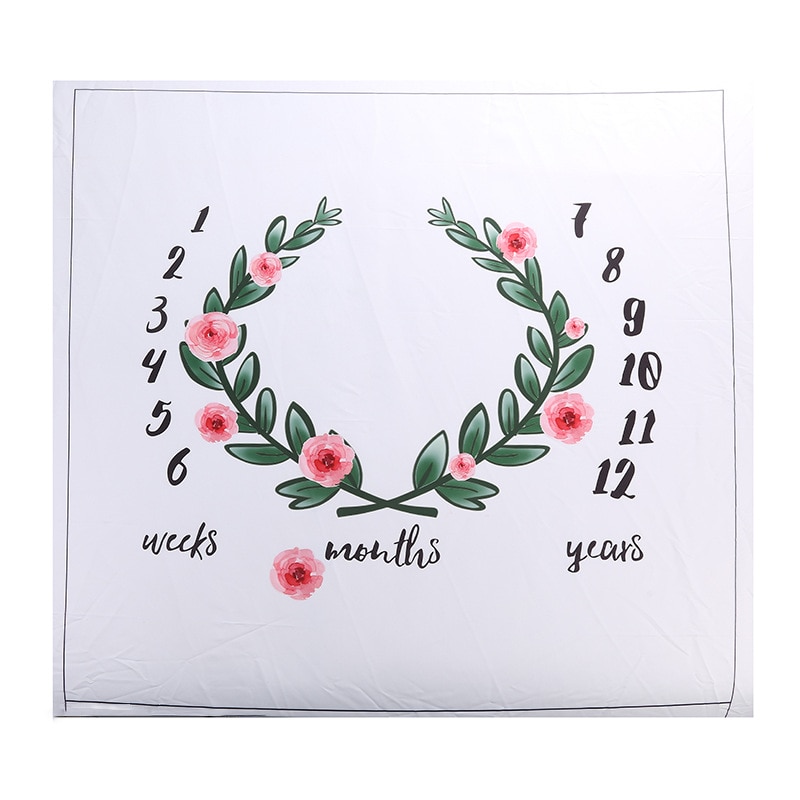 Baby Baby Milestone Deken Foto Fotografie Prop Dekens Achtergrond Doek Kalender Bebe Jongen Meisje Foto Accessoires 100x100cm