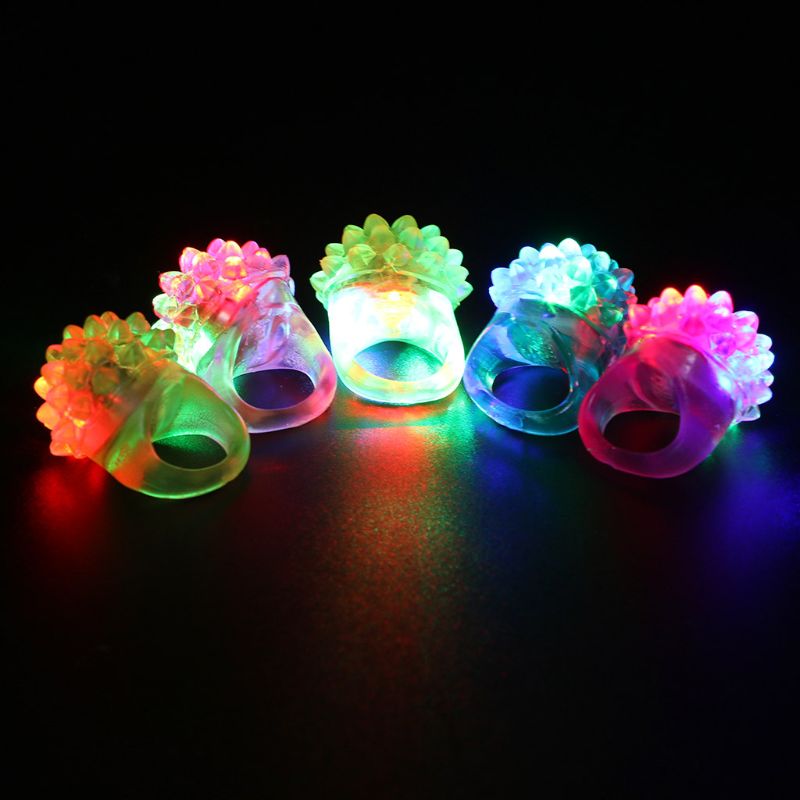 Anillos luz LED juguetes parpadeantes de fresa, suministros de recuerdos de , gelatina parpadeante a granel, 36 Uds.