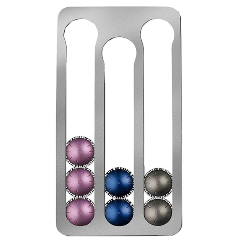 Soporte de cápsulas de café Nespresso Vertuo, estante de almacenamiento montado en pared para cápsulas de café, capacidad: 17: Plata