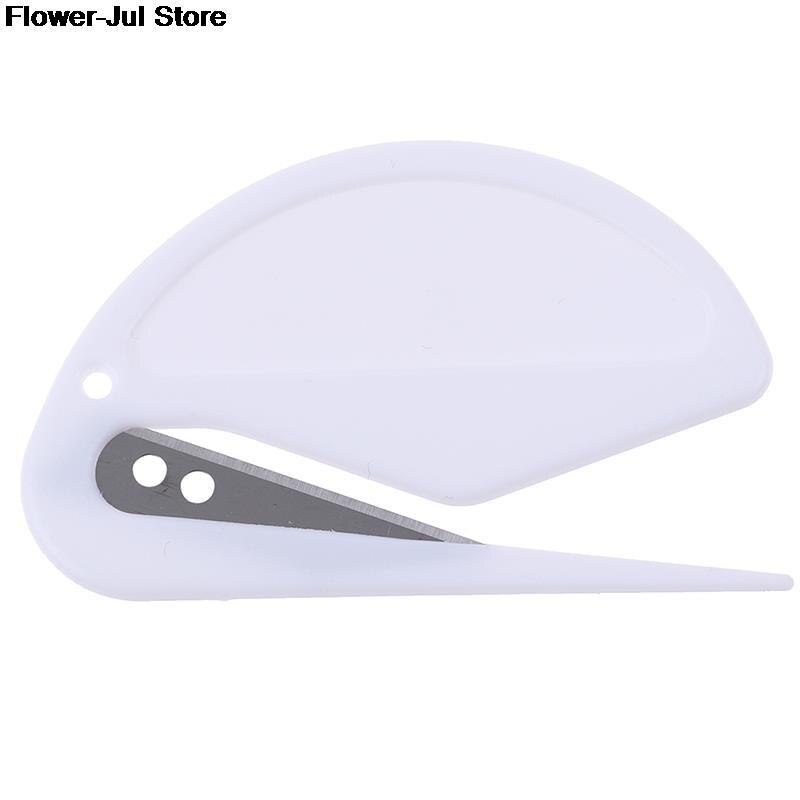 2Pcs / Lot Plastic Mini Letter Opener Mail Envelope Opener Safety Paper Guarded Cutter Blade Office Equipment