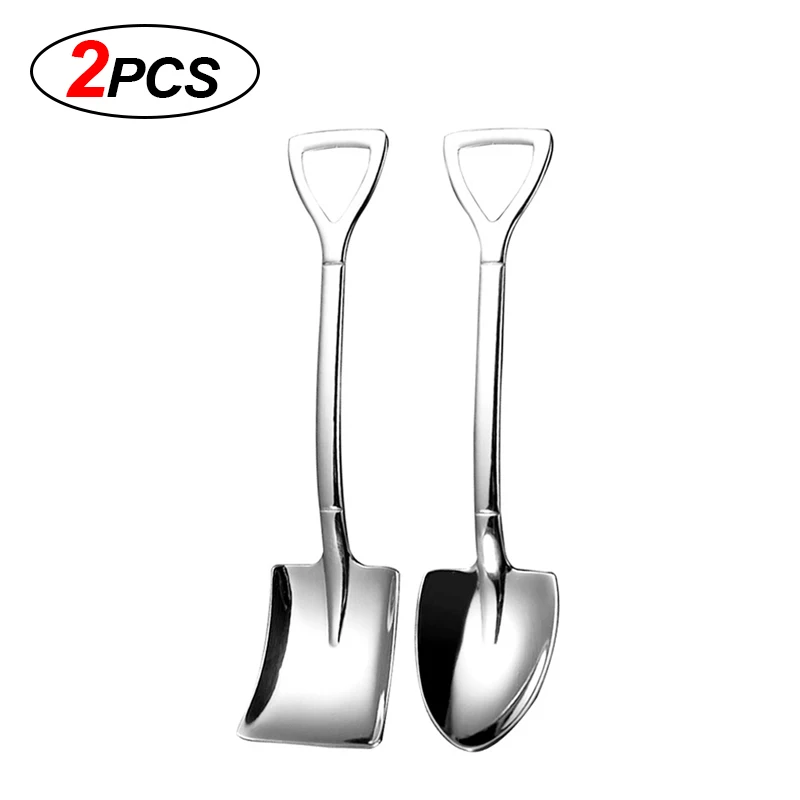 20/2x cucharas de pala de acero inoxidable, Mini cucharadita de café dorada y plateada, cuchara de postre para helado de fruta, juego de vajilla de cocina: Morado