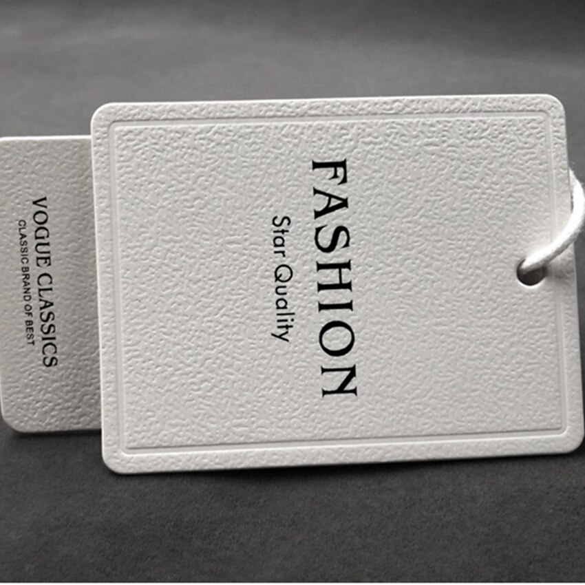 300gsm papier custom hang tags textuur papier tags gedrukt kleding tags handelsmerk