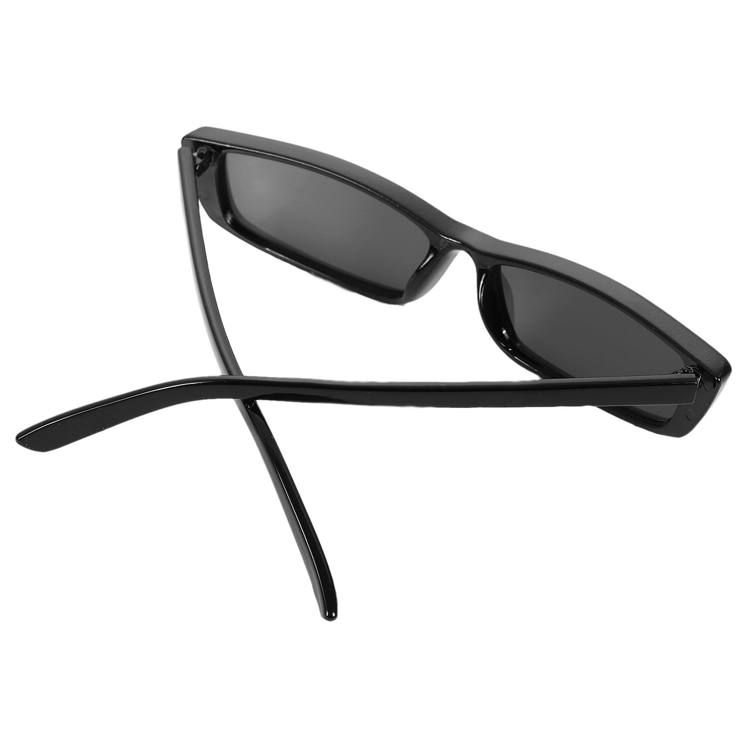 Vintage Rectangle Sunglasses Women Small Frame SunGlasses Retro Eyewear S17072 black frame black