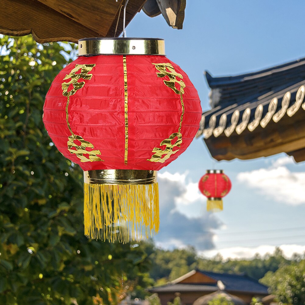 Waterproof 8 inch Chinese Cloth Hanging Lanterns Pub House Restaurant Decorative Craft Festival Lantern with Tasse