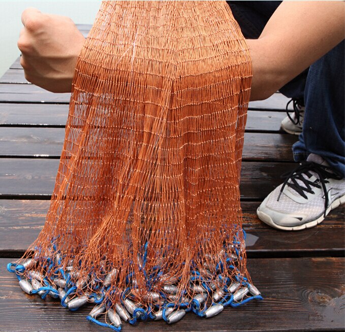 Easy to throw Cast net 2.4-4.2M american style fishing net small mesh hand throw network fishing tools outdoor sports product