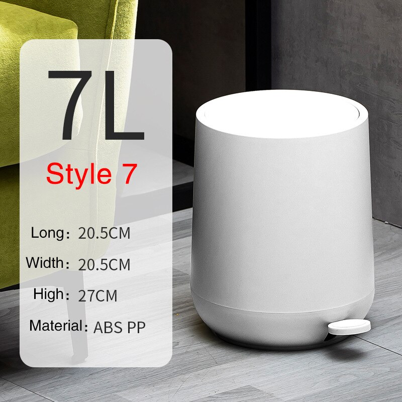 Poubelle nordique Simple pour maison, salon, salle de bains, stockage des déchets de cuisine: Style7