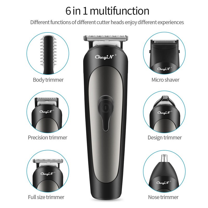 Multifunctional Hair Trimmer Grooming Set Cordless Body Trimer Beard Hair Clipper Rechargeable Nose Ear Haircutting Machine