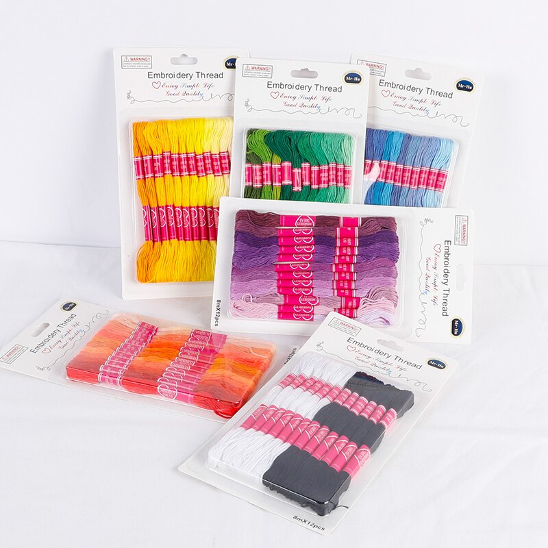 Embroidery Thread Gradient Colors DMC Floss Cross Stitch Kit Premium Rainbow Embroidery DIY Threads Crafts Cotton Sewing Skein