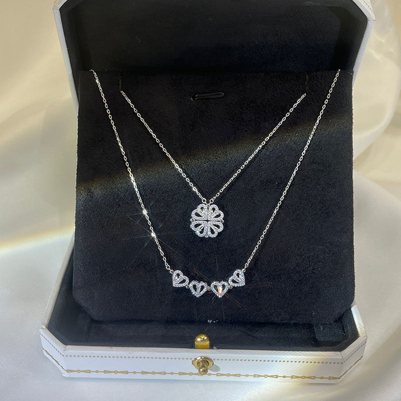 modisch Glück vier Kleeblatt Anhänger Halskette Luxus für Frauen Männer Liebe Halskette Öffnende Halsband Schmuck