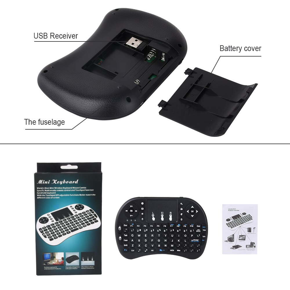 Touyinger-mini teclado i8 air mouse, mouse multimídia remoto com touchpad portátil para projetores android e smart tv