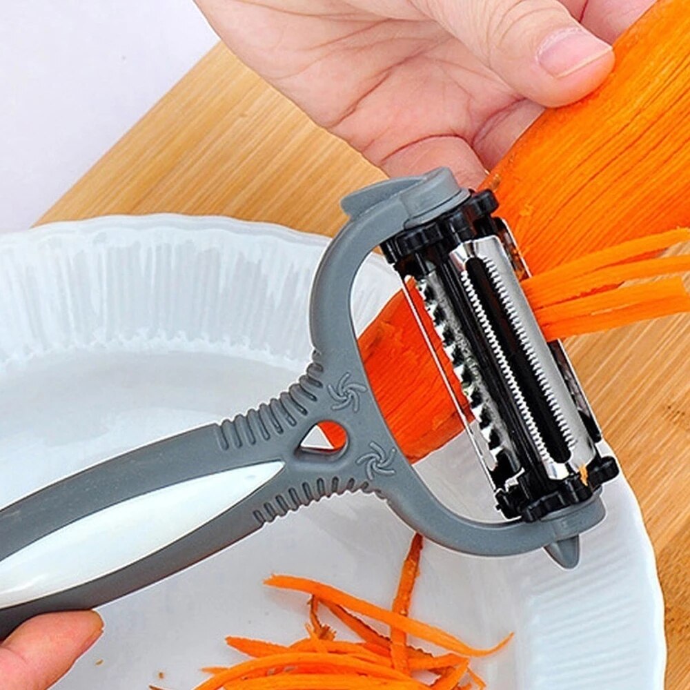 Multifunction 360° Rotary Kitchen Tool Vegetable Fruit Potato Carrot Peeler Grater Cutter Slicer Melon Gadget for Orange
