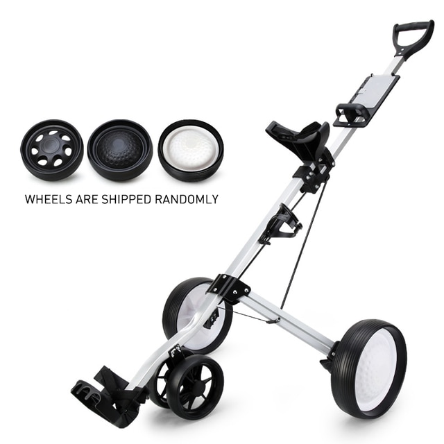 Golfvagn fällbar golfväska vagn utomhus sport multifunktionell serie leveranser vikbar push pull golfbil: Trehjulig vagn