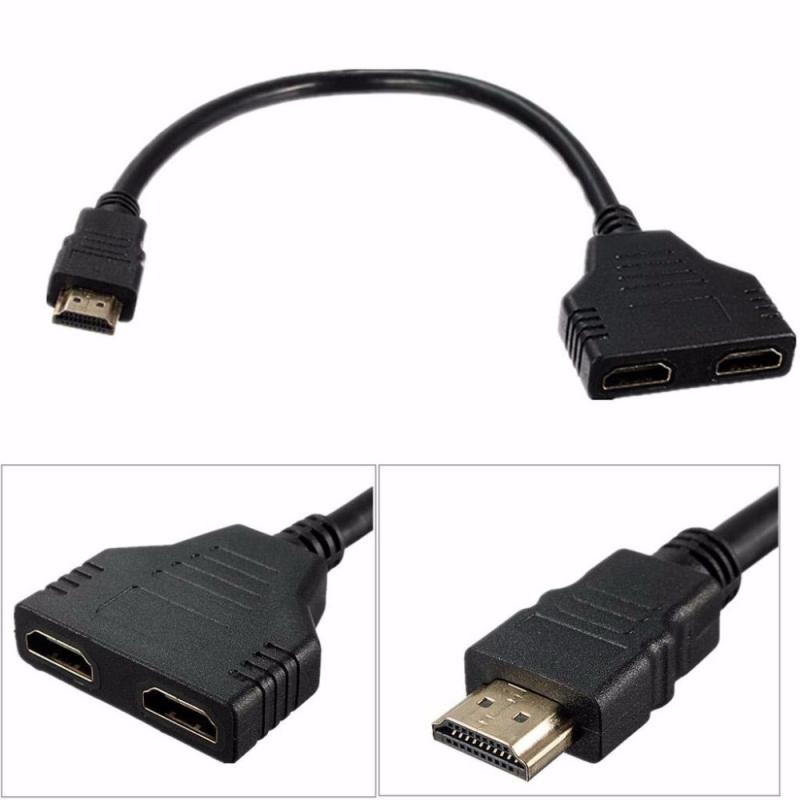 1pcs HDMI Splitter Adapter 1 Input Male To 2 Output Female Port Cable Adapter Converter 1080P Full HD Cable Converter For Games