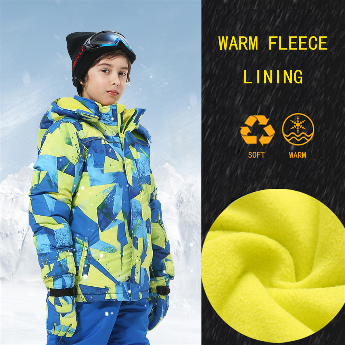 HONEYKING-ropa de esquí para niños, abrigo cálido de invierno a prueba de viento, impermeable, chaqueta de esquí para acampar, ropa de snowboard, prendas de vestir
