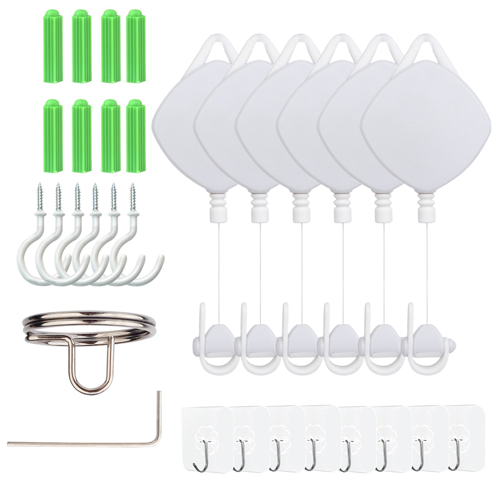 VR Cable Management System Ceiling Pulley VR Accessories For HTC Vive Pro/Oculus Rift/ Oculus Quest Link/Oculus Quest 2: 6PCSWhite