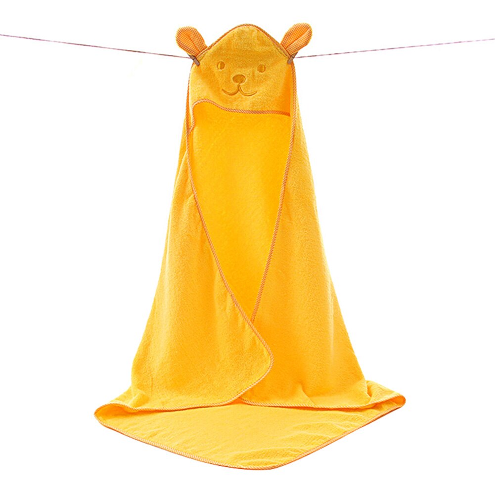 Babyhuva badhandduk med stora öron mjuk tjock bomullsbaddräkt för flickor och pojkar spädbarn bra val baby shower @ls: Gul