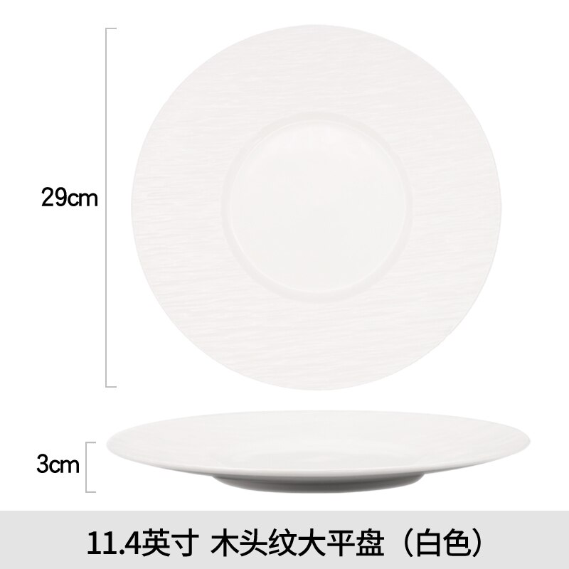 Simple Black White Ceramic Plate Restaurant Hotel Tableware Set Steak Pasta Dessert Plate Large Cooking Plate Kitchen Utensils: C