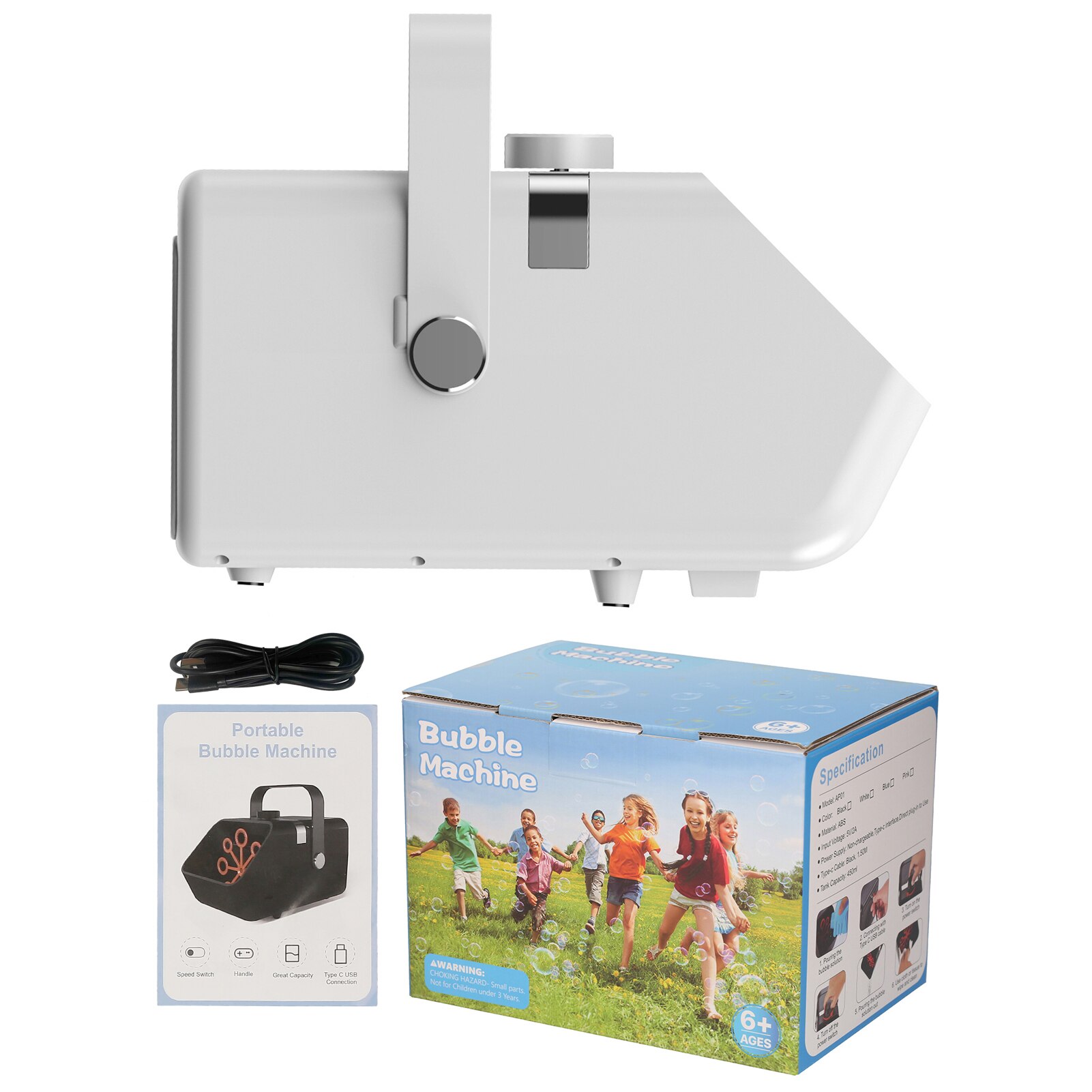 Bubble Machine Automatic Bubble Blower Bubble Maker Portable 2 Speeds for Parties Weddings Birthdays Outdoor Indoor Use