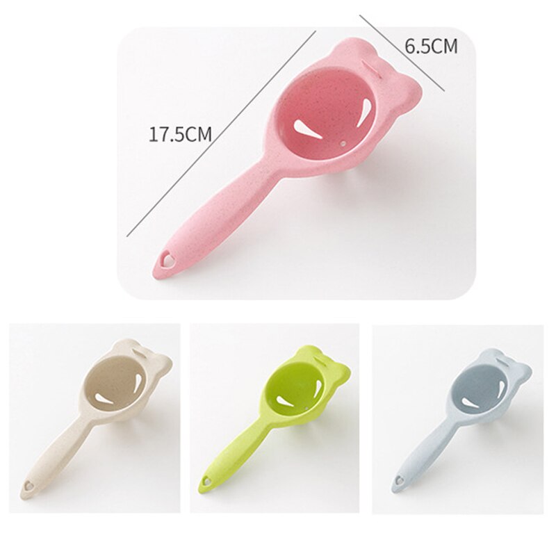 1Pcs Wheat Straw Yolk Egg Separator Divider Cute Bear Shaped Sifting Gadget Filter Holder Baking Tool Kitchen Accessories