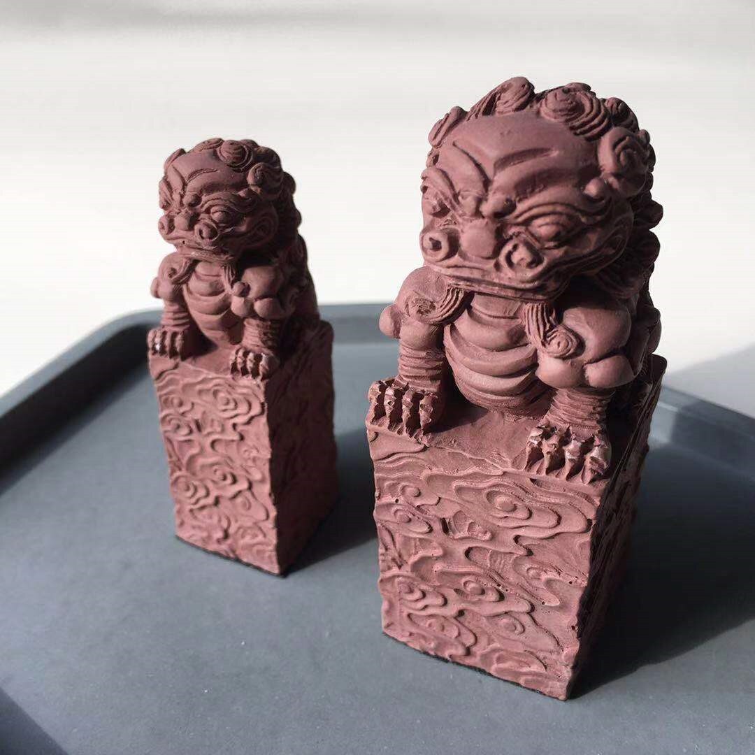 Stampo in cemento di grandi dimensioni in pietra leone stampo in pietra stile cinese scultura in gesso stampo in cemento decorazione stampi in silicone