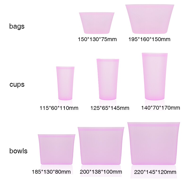 3 stücke Küche Kühlschrank Snack Lager Kasten Suppe Milch Leck Beweis Container Aufstehen Frische Tasche wiederverwendbar Silikon Lebensmittel Lagerung Kasten Taschen