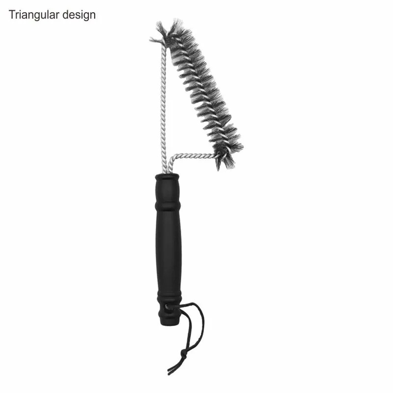 Outdoor BBQ Cleaning Brush Steel Wire Grill Cleaner Tool for Barbecue Grill Oven Mesh Cleaning Brush Kitchen Home Goods: Beige