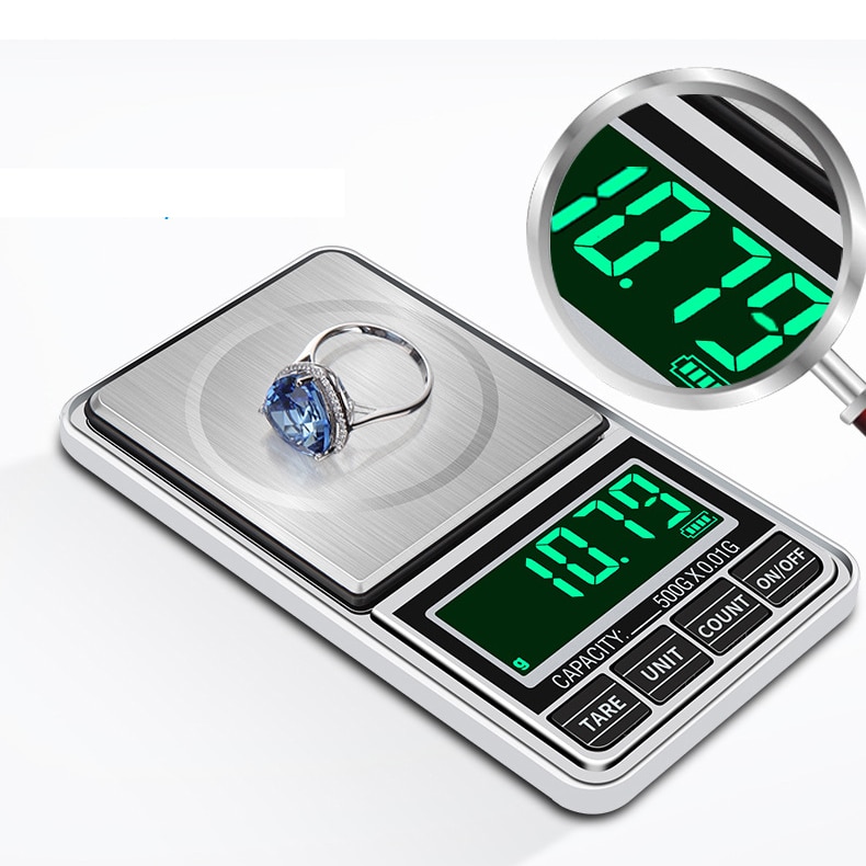 Mini báscula Digital de bolsillo de precisión, 0,01g/0,1g, para bisutería dorada, joyería plata de ley, básculas electrónicas en gramos