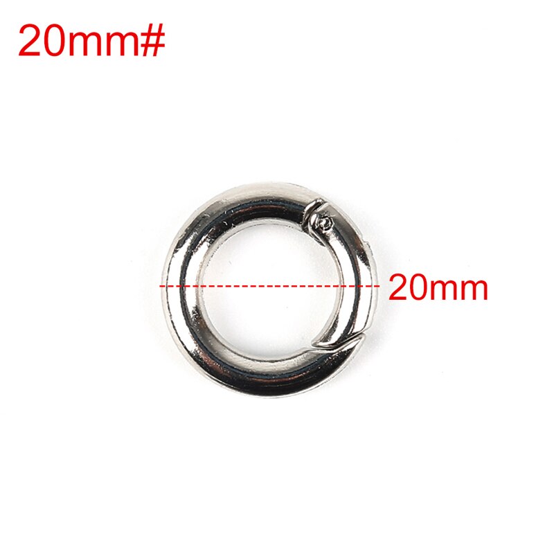 2pcs Round Push Circle Round Carabiner Camping Spring Snap Clip Hook Keychain Camping Climbing Hiking Outdoor Camping Snap: 20mm