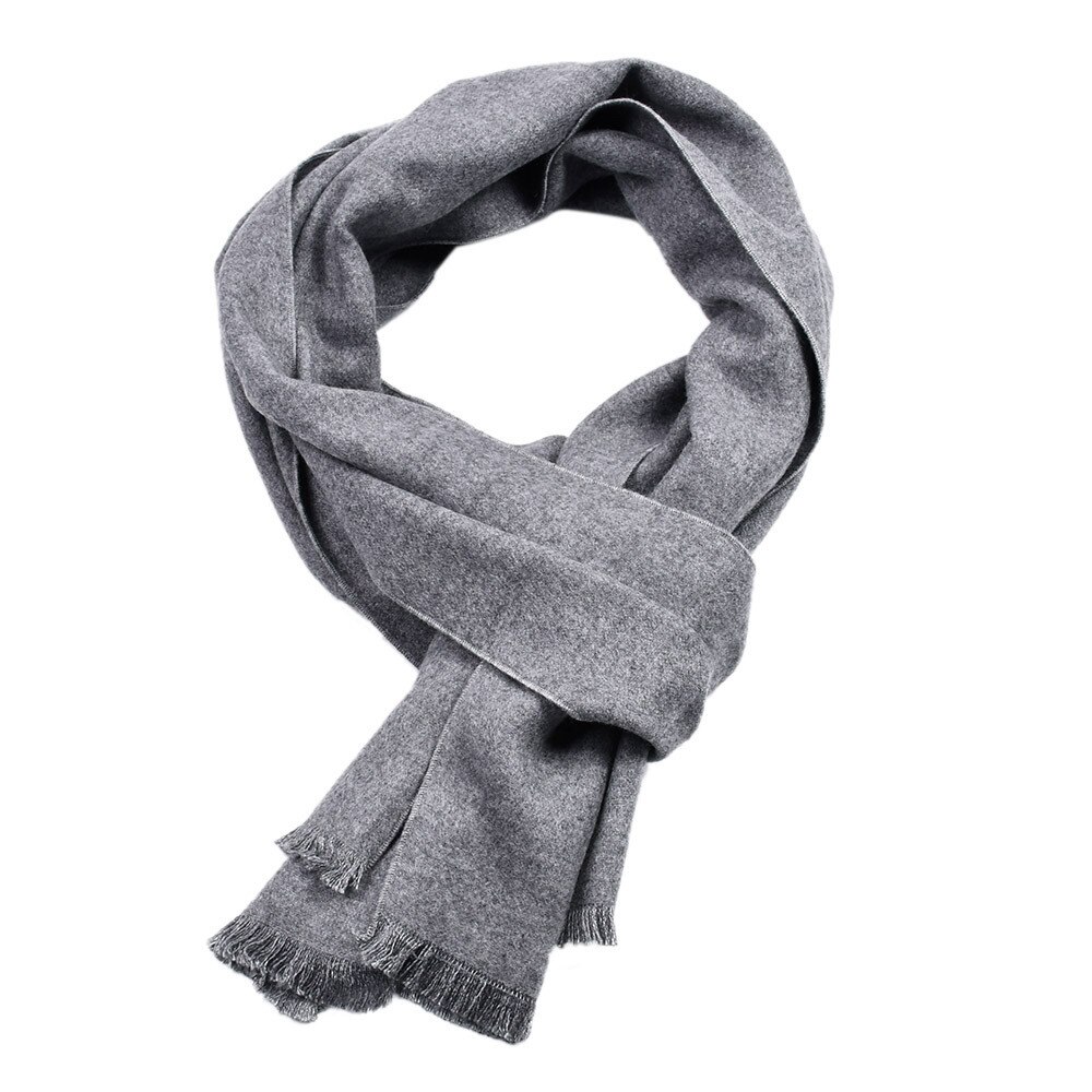 hommes couleur unie écharpe en cachemire hiver épaissir Pashmina châle homme noir gris écharpes décontracté gland Foulard Bufanda