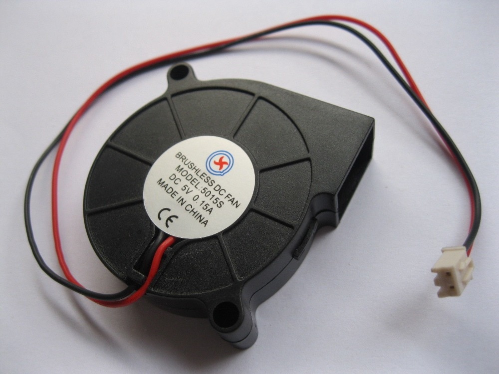 2 pcs Brushless DC Cooling Blower Fan 5015S 12V 2 Wires 50x50x15mm