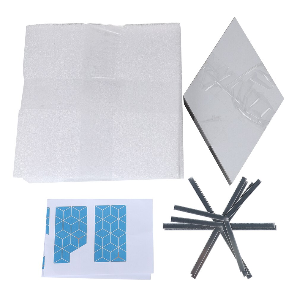 DIY Mirror Wall Sticker Diamonds Triangles Acrylic Mirror Wall Stickers 3D Decorative Sticker Home Bedroom Living Room Decor