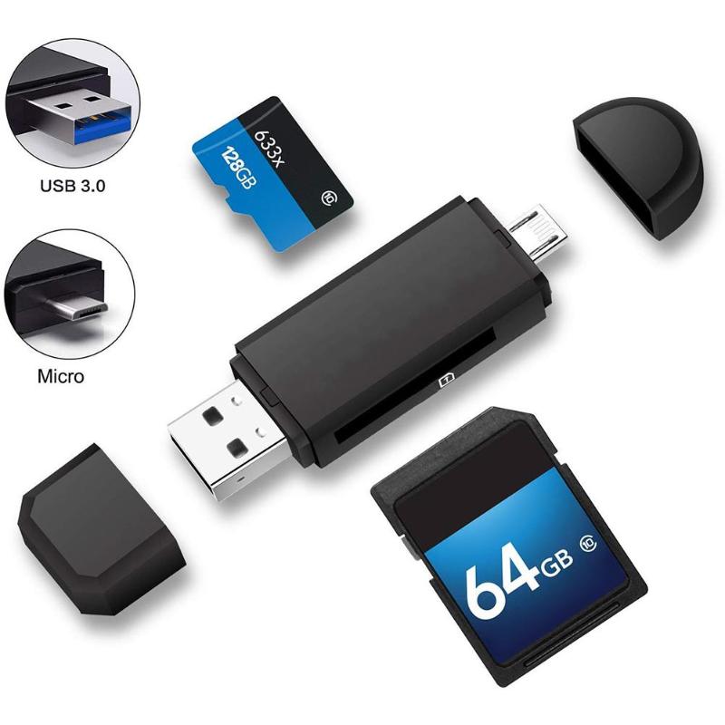 Micro USB+USB 2in 1 OTG Card Reader Universal High Speed USB3.0 Memory Card Adapter for Computer/Windows/PC/Android/Phone/Tablet