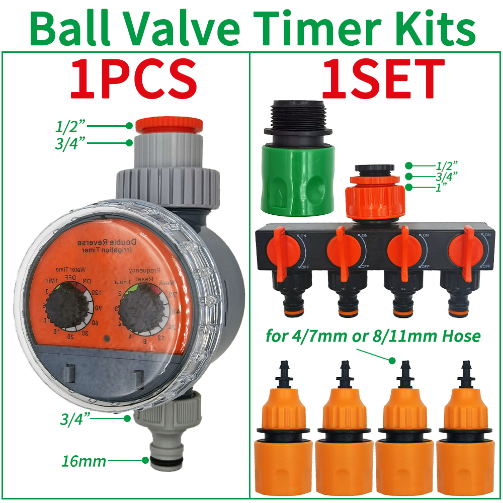 Oasis Ball Valve Irrigation Timer Automatic LCD Watering Electronic Water Tank Controller Irrigator for Home Garden Greenhouse: Pink