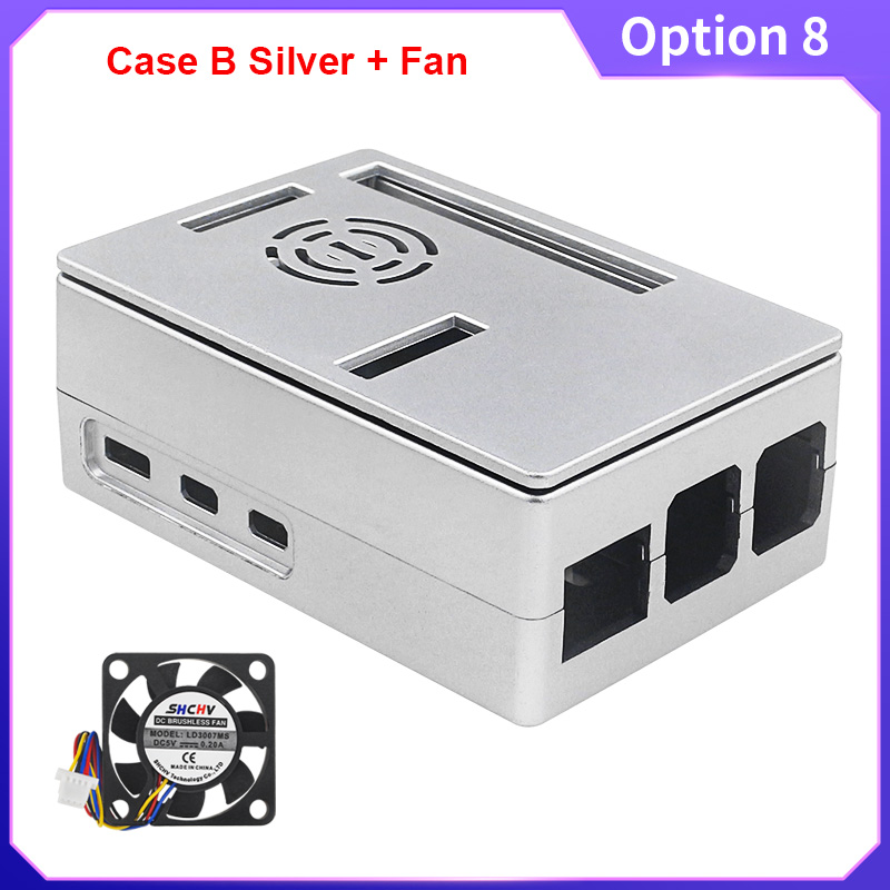 Raspberry Pi 5 ABS Case Black Silver Plastic Shell Optional PWM Cooling Fan Protection Box for Raspberry Pi 5: Orange