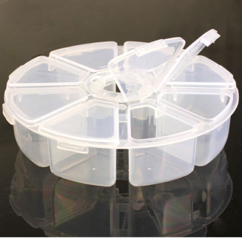 Boîte de rangement pour strass, 2 pièces rondes Nail Art, boîte de rangement pour strass bijoux accessoires en plastique transparent conteneur vide pour strass perles