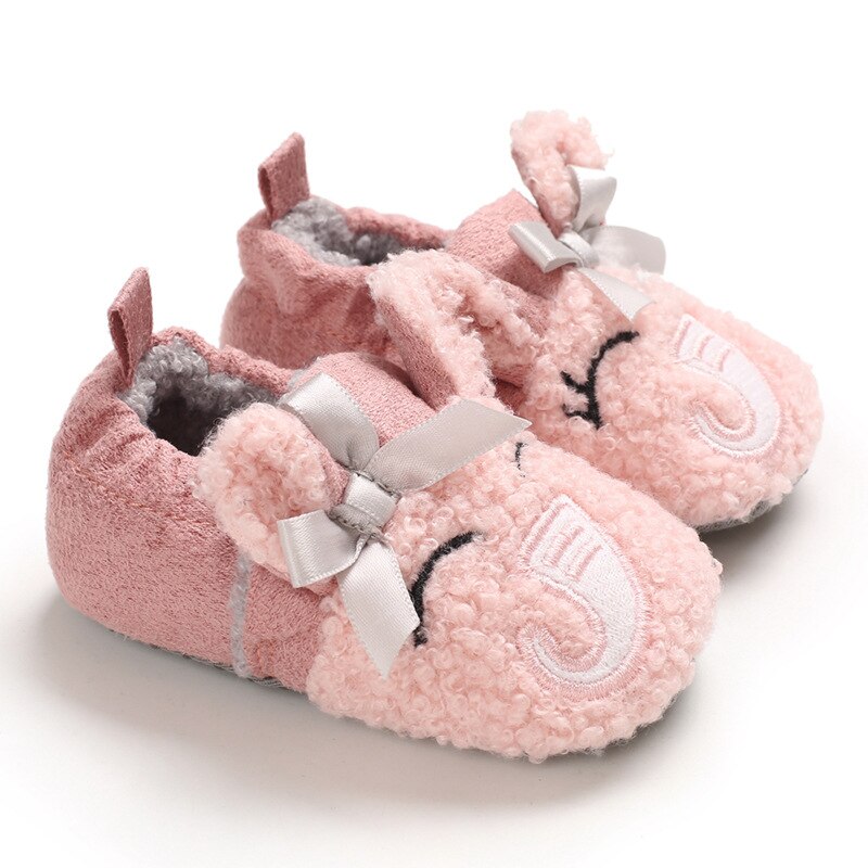 Baby Winter Shoes Toddler Infant Girls Boys Cartoon Warm Winter Shoes Boots Girls Boys First Walkers Walking Shoes: Pink / 7-12 Months