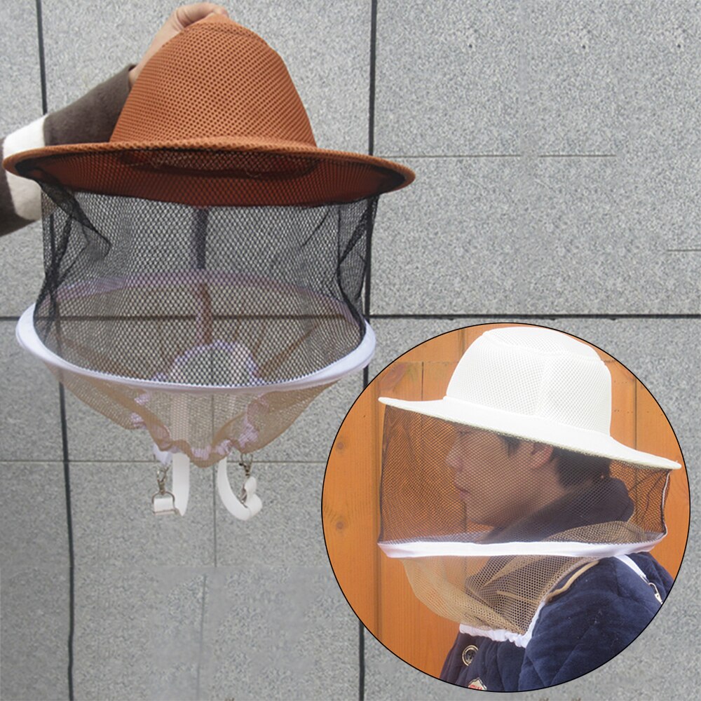 Máscara antimosquitos para apicultura, gorro de protección para la cara, herramientas de abejas con ventilación, velo de apicultor, 1 ud.