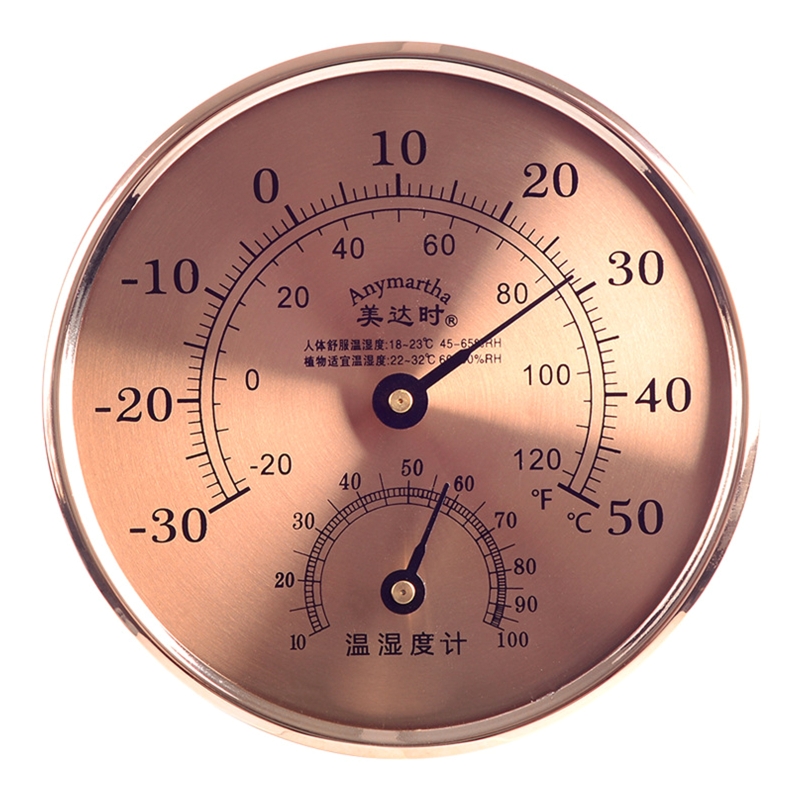 Round Thermometer Indoor Outdoor Large Wall Thermometer and Hygrometer,See The Temperature and Humidity of The Day