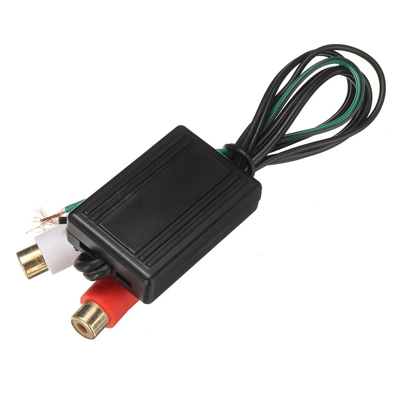 Mayitr 1PC 12V Speaker to 2 RCA Line Output Converter IN/OUT High to Low Level Line Output Amplifier Converter Adapter